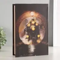 Шкатулка - книга световая &laquo;Поезд в туннеле&raquo;, дерево, искусственная кожа, 28&times;19&times;6 см