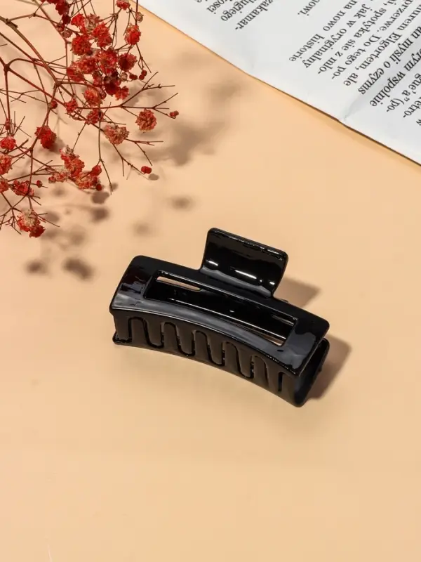 Крабик для волос &laquo;Глянец&raquo;, изгиб геометрия, 7&times;3.5 см, чёрный