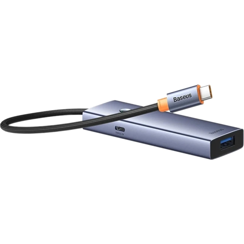 Разветвитель USB Baseus UltraJoy 4-Port Sp.Grey USB-C-3.0+C B0005280B811-08
