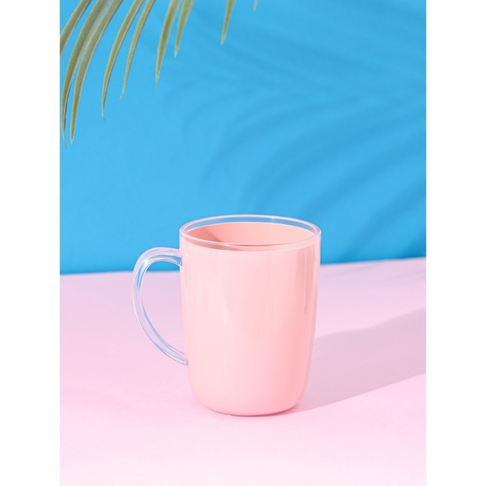 Кружка пластиковая Доляна «Нежность», 350 мл, цвет розовый Кружка пластиковая Доляна «Нежность», 350 мл, цвет розовый