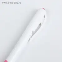 Ручка шариковая, 0.5 мм, стержень синий, корпус белый с резиновым держателем, МИКС