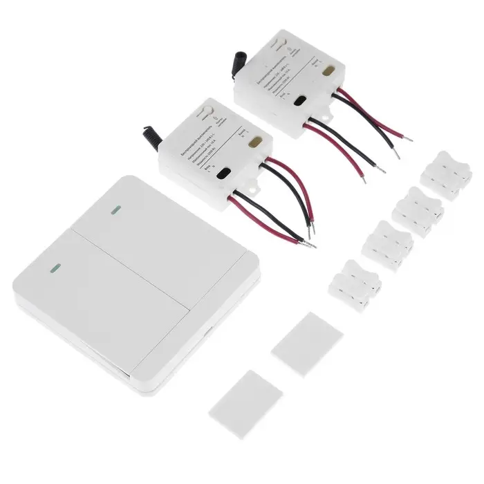 Выключатель беспроводной VVL-0011, 2 клавиши, радиус до 50 м, 10А, 220 В, белый