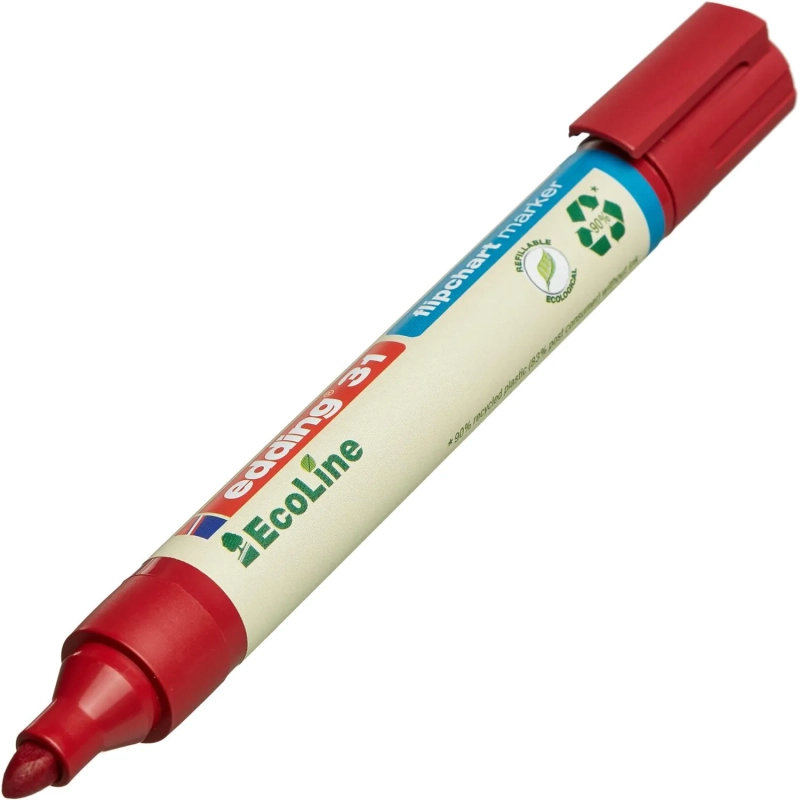 Маркер для флипчартов по бумаге EDDING 31/2 Ecoline, 1,5-3 мм, красный