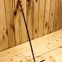 Кочерга кованая "Патина золото", ручка буковая, высота 70 см