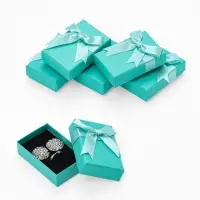 Набор короборчек подарочных 6 шт.  под набор &laquo;Тиффани&raquo; с крупным бантом, 5&times;8&times;2.5,цв тиффани (1031990