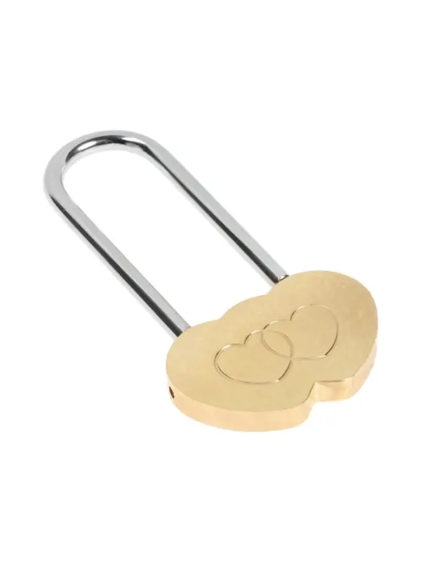 Замок навесной ТУНДРА Сердечко двойное, сувенирный, цвет золото