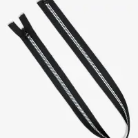 Молния &laquo;Трактор&raquo;, №8, разъёмная, замок автомат, 80 см, чёрная, белая