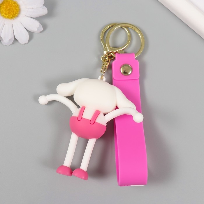 Брелок резина с карабином, ремешком  Брелок резина с карабином, ремешком "Зайка" руки-ноги вытягиваются 2,7х6х7,8 см