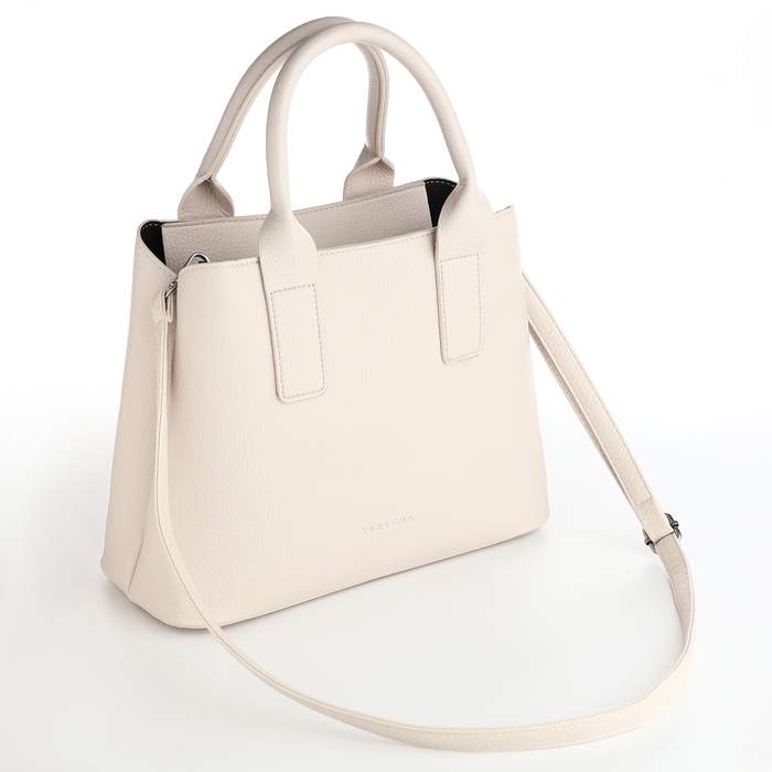 Сумка женская на молнии, TEXTURA, средний размер, цвет белый Сумка женская на молнии, TEXTURA, средний размер, цвет белый