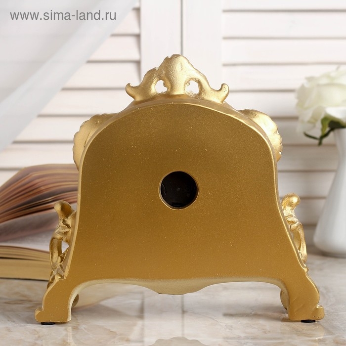 Часы настольные интерьерные каминные, 21 х 19 х 6.5 см, d-7 см, белые с позолотой 3940771 Часы настольные интерьерные каминные, 21 х 19 х 6.5 см, d-7 см, белые с позолотой 3940771