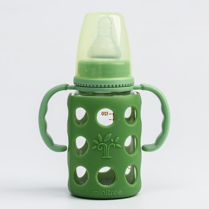 Бутылочка в силиконовом чехле, стекло, классическое горло, +3мес., 120мл., цвет МИКС для мальчика Бутылочка в силиконовом чехле, стекло, классическое горло, +3мес., 120мл., цвет МИКС для мальчика