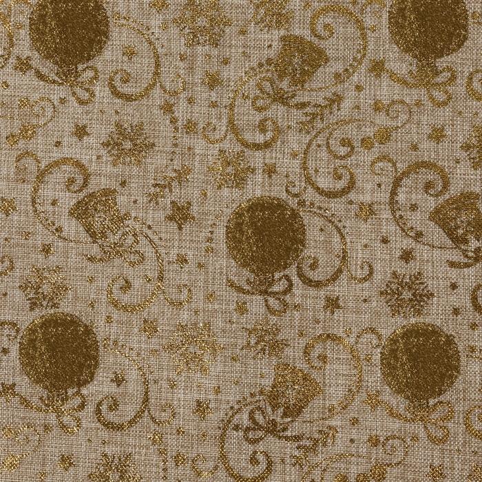 Новый год! Лоскут «Игрушки новогодние», 48 × 48 см, цвет золотой