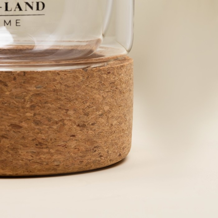 Стакан с двойными стенками на пробковой подставке «Алькорноке», 300 мл, 8х12 см Стакан с двойными стенками на пробковой подставке «Алькорноке», 300 мл, 8х12 см