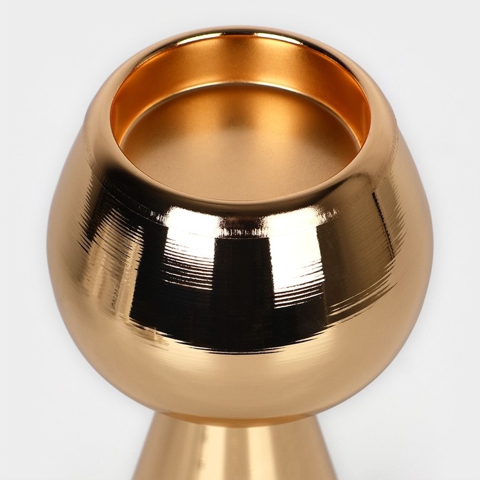 Подсвечник металл на 1 свечу «Гиацинт», цвет золото 8 х 8 х 19 см