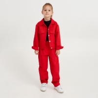 Жакет для девочки MINAKU: Casual collection KIDS, цвет красный, рост 128 см