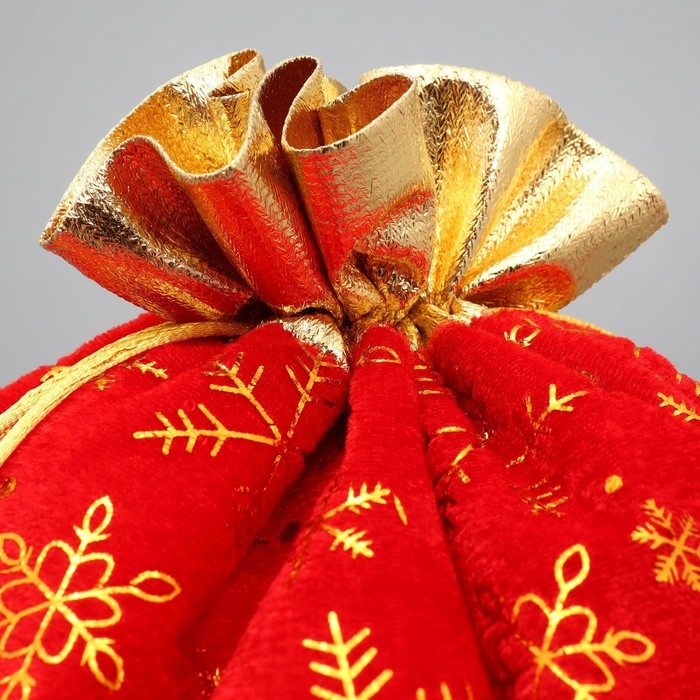 Мешочек подарочный «С лучшими пожеланиями», снежинки, тиснение, 30 х 40 см, Новый год