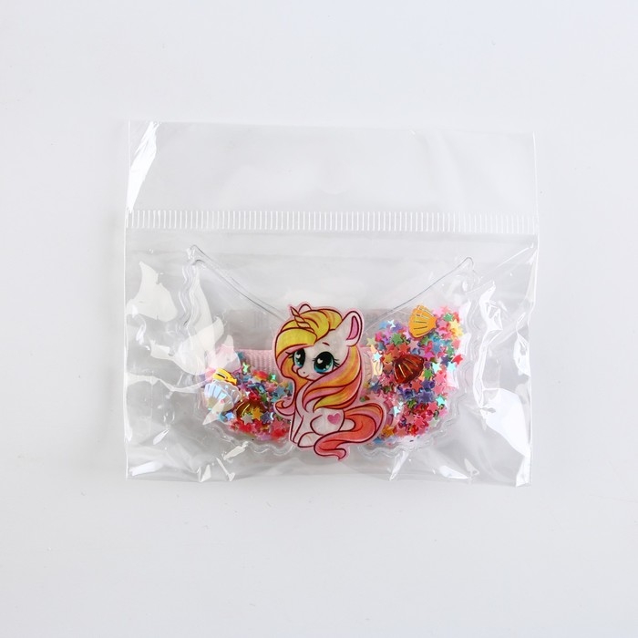 Заколка для волос с шейкером «Милый единорожек», 6 х 4.5 см Заколка для волос с шейкером «Милый единорожек», 6 х 4.5 см