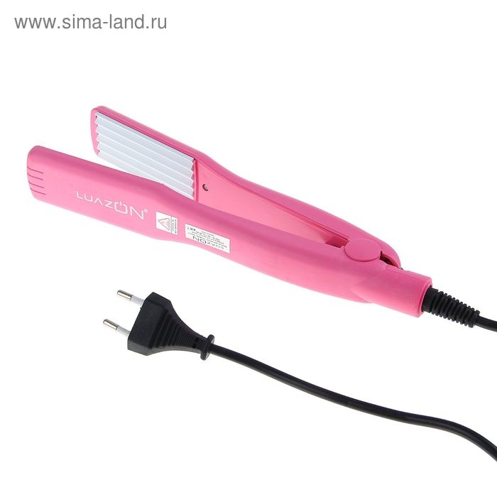 Щипцы-гофре Luazon LF-17, 45 Вт, керамическое покрытие, 35х80 мм, 160°C, розовые Щипцы-гофре Luazon LF-17, 45 Вт, керамическое покрытие, 35х80 мм, 160°C, розовые