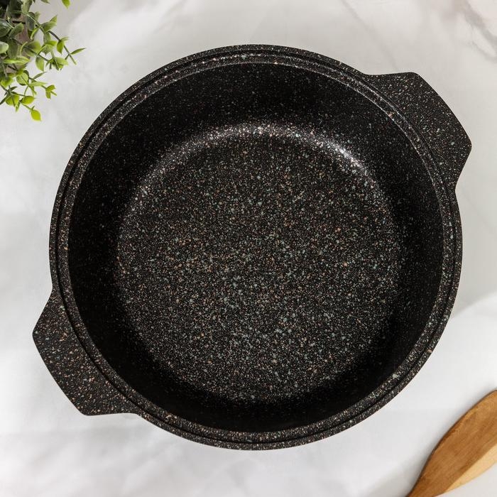 Кастрюля-жаровня Granit ultra original, 3 л, d=27см, стеклянная крышка, антипригарное покрытие, цвет чёрный Кастрюля-жаровня Granit ultra original, 3 л, d=27см, стеклянная крышка, антипригарное покрытие, цвет чёрный