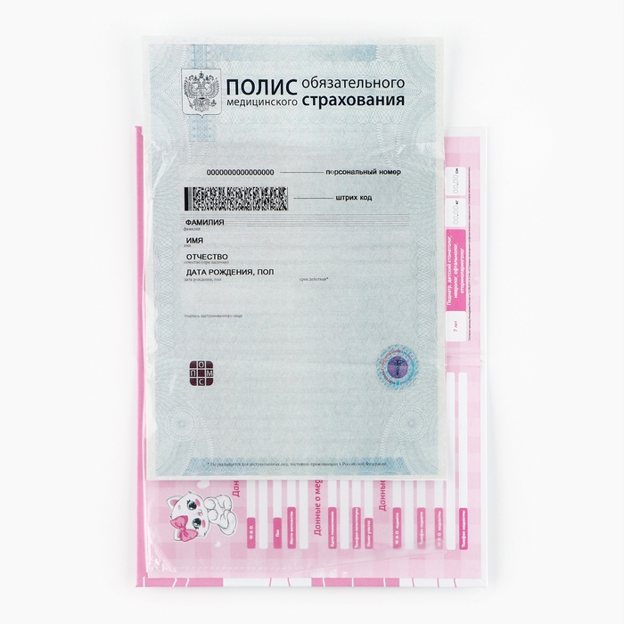 Папка для медицинского полиса «Наша малышка», 17,5 х 11,3 см.