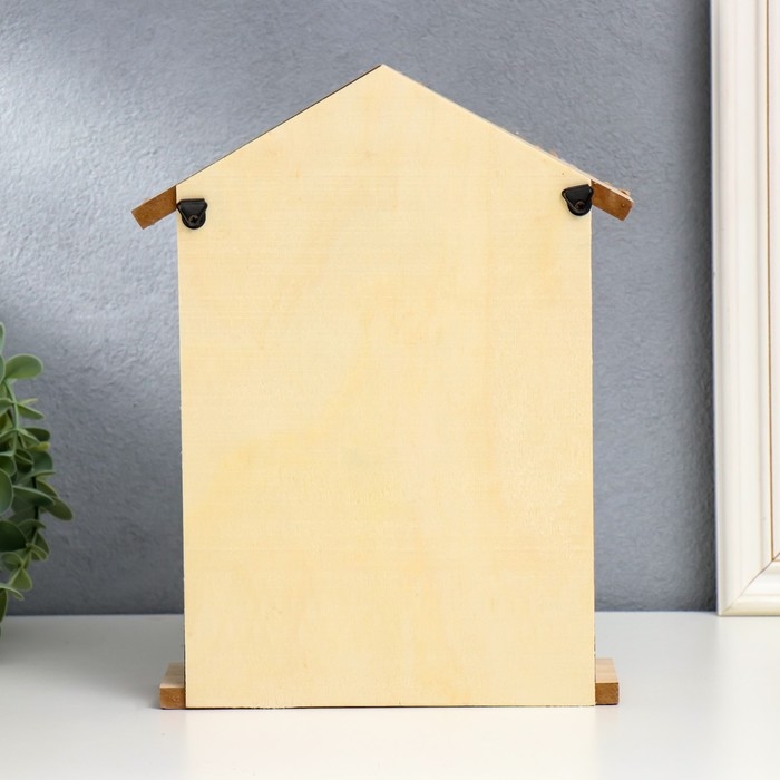 Ключница дерево 4 крючка и полочка Ключница дерево 4 крючка и полочка "Барашки" 26х21х6 см