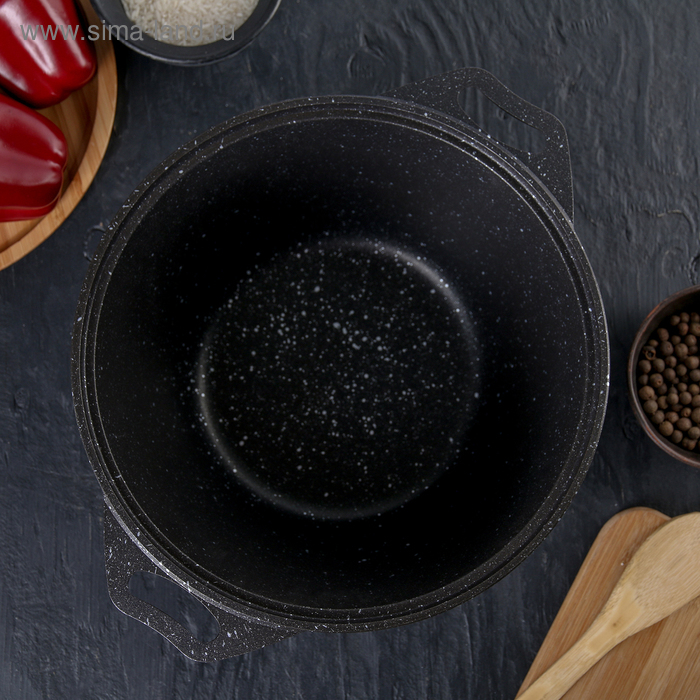 Кастрюля, 4 л, d=24 см, h=13,5 см,стеклянная крышка, антипригарное покрытие, цвет тёмный мрамор Кастрюля, 4 л, d=24 см, h=13,5 см,стеклянная крышка, антипригарное покрытие, цвет тёмный мрамор