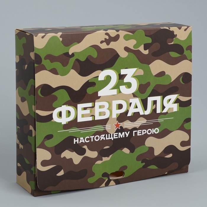 Коробка подарочная складная, упаковка, «23 февраля», 20 х 18 х 5 см