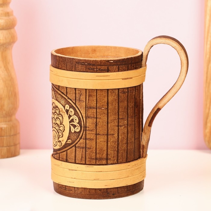 Кружка Кружка "Карп", 500 мл, береста