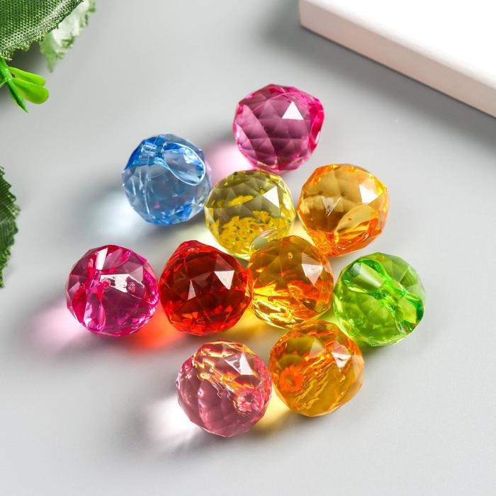 Набор декора для творчества пластик Набор декора для творчества пластик "Кристалл-капля" цветные набор 20 гр 1,8х1,7х1,7 см