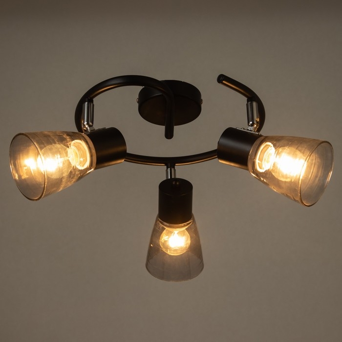 Люстра Люстра "Рондор" 3хЕ14 40Вт черный 43х43х17 см