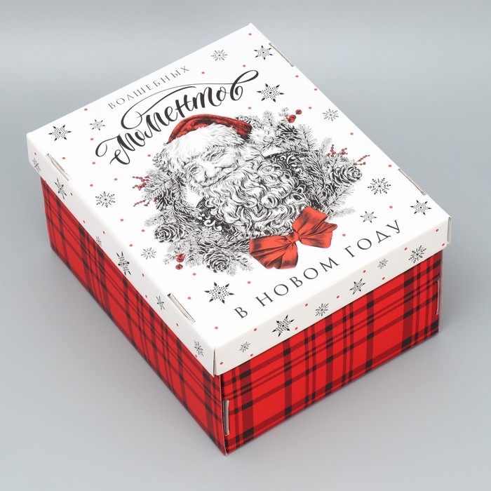 Коробка подарочная новогодняя складная «Волшебных моментов», 31.2 х 25.6 х 16.1 см, Новый год Коробка подарочная новогодняя складная «Волшебных моментов», 31.2 х 25.6 х 16.1 см, Новый год