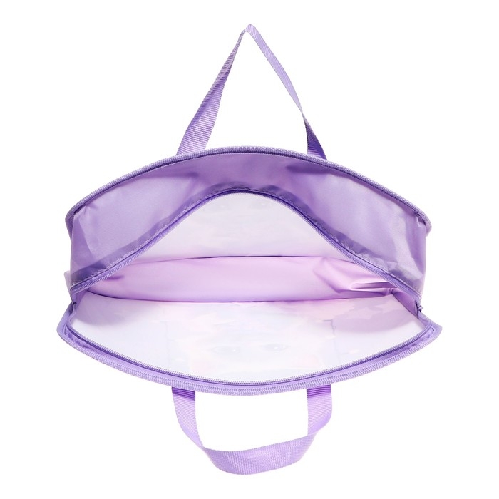 Папка с ручками А4, 340 х 245 х 75 мм, пластиковая, ручки-тесьма, ПТ-14-4 "Зеленое авто"