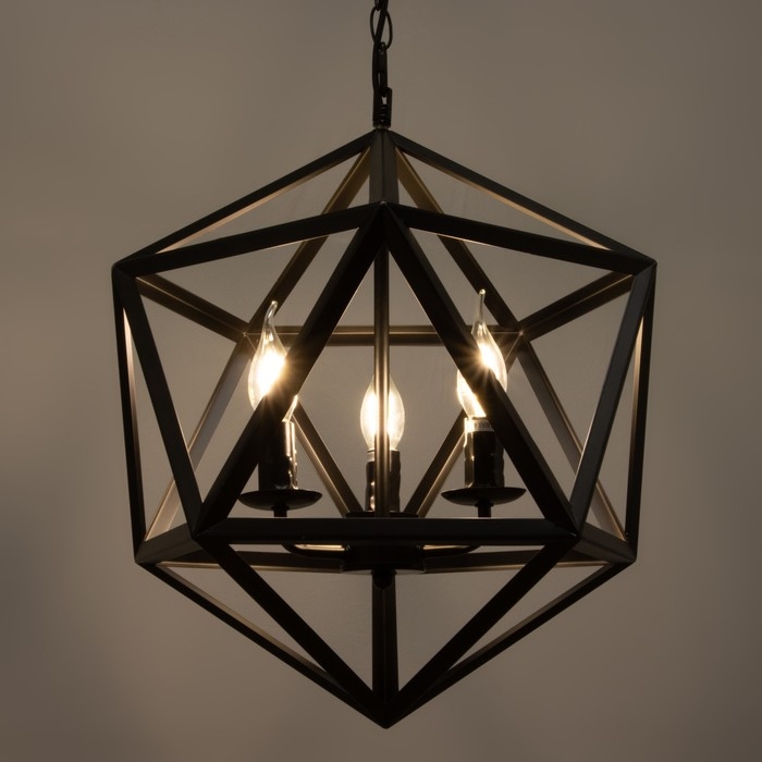 Люстра BayerLux Подвес BayerLux Люстра BayerLux Подвес BayerLux "Геометрия" E14 3х40Вт черный 45х45х45 см