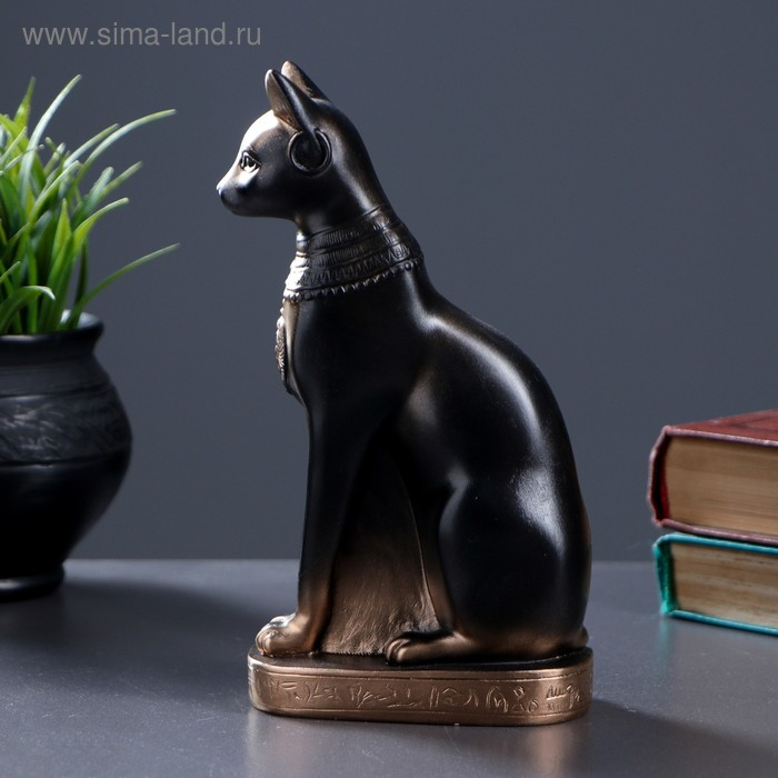 Фигура Фигура "Кошка египетская" бронза, 11х20х7см