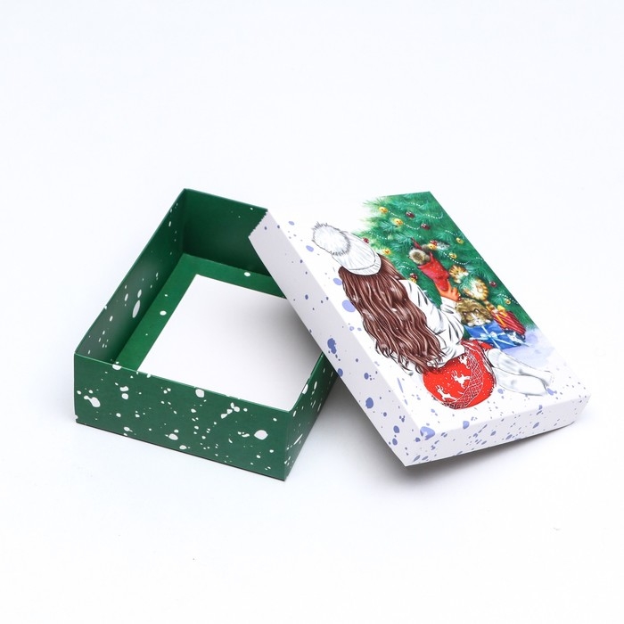 Новый год. Коробка подарочная новогодняя складная, Новый год. Коробка подарочная новогодняя складная, "Счастья", 16,5 х 12,5 х 5,2 см