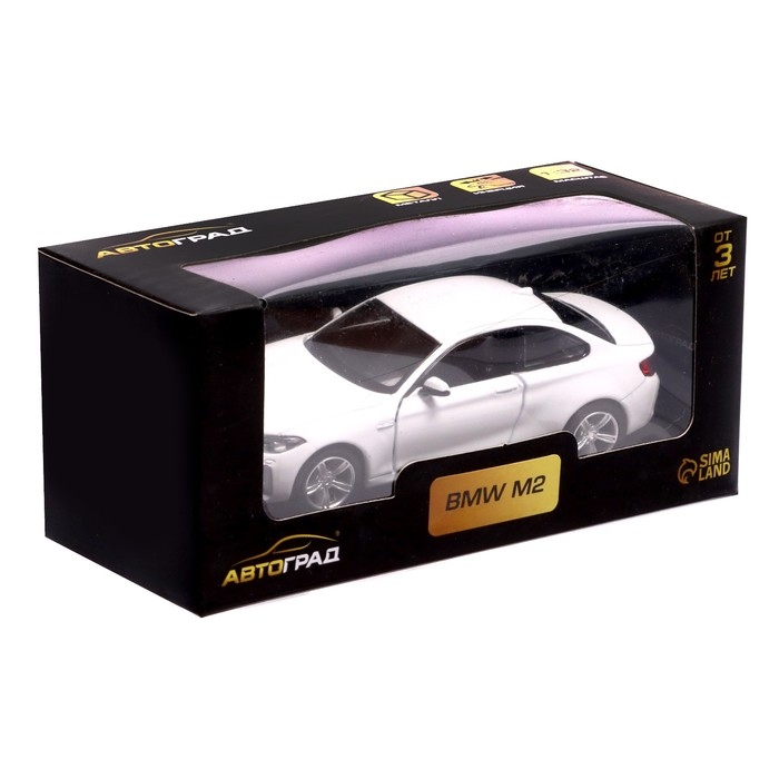 Машина металлическая BMW M2 COUPE, 1:32, инерция, открываются двери, цвет белый Машина металлическая BMW M2 COUPE, 1:32, инерция, открываются двери, цвет белый