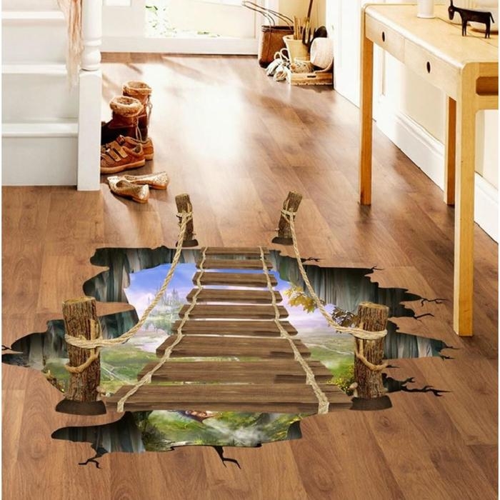 Наклейка 3Д интерьерная Мост 90*60см Наклейка 3Д интерьерная Мост 90*60см