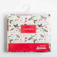 Скатерть новогодняя Доляна "Новогодние украшения" 145*220 см, 100% п/э