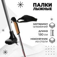 Палки лыжные алюминиевые Gekars Expert Plus, длина 130 см