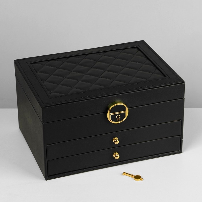 Подставка для украшений Queen fair «Шкатулка» 3 яруса, 23×17×13 см, цвет чёрный Подставка для украшений Queen fair «Шкатулка» 3 яруса, 23×17×13 см, цвет чёрный