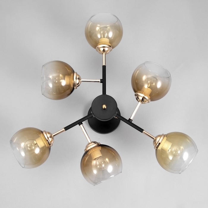 Люстра Люстра "Сендер" 6хЕ27 40Вт черно-золотой 58х58х27 см