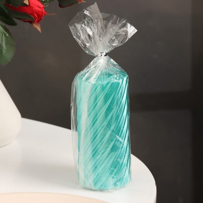 Свеча-цилиндр Свеча-цилиндр "Спираль", 5х10 см, тиффани, металлик, 6 ч