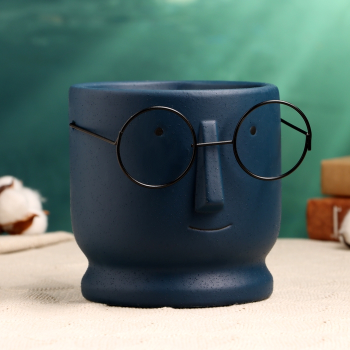 Кашпо  Кашпо "Горшок который выжил" 14х14х13см, синее