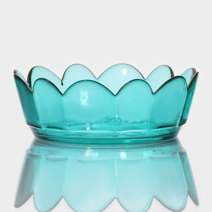 Салатник стеклянный фигурный «Цветочный», 900 мл, 19,5×6,5 см