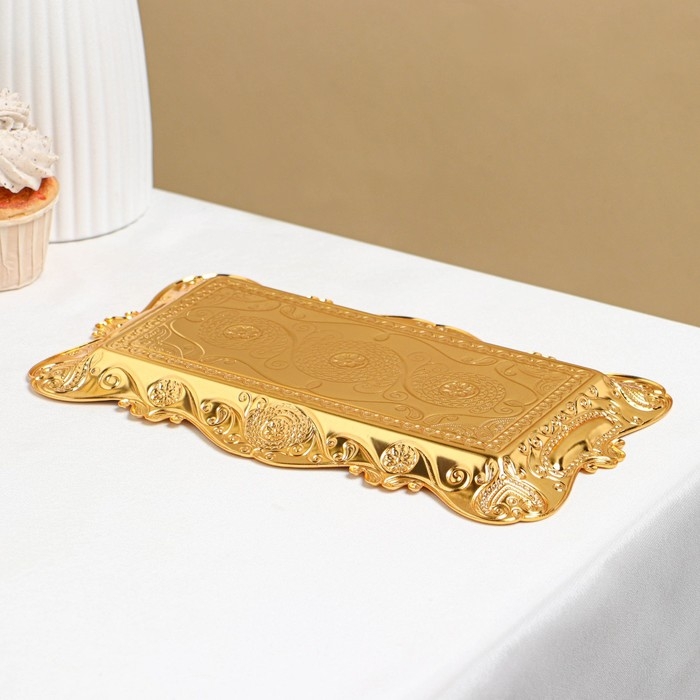 Поднос «Восток», 25,5×15,5×1 см, цвет золотой Поднос «Восток», 25,5×15,5×1 см, цвет золотой