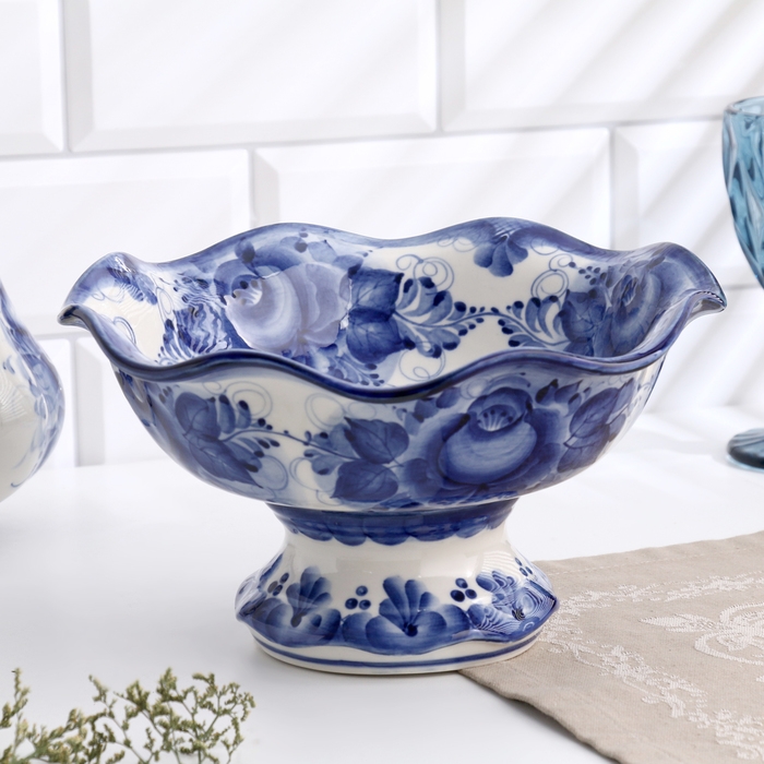 Фруктовница  Фруктовница "Весна", 13 х 25 см, гжель