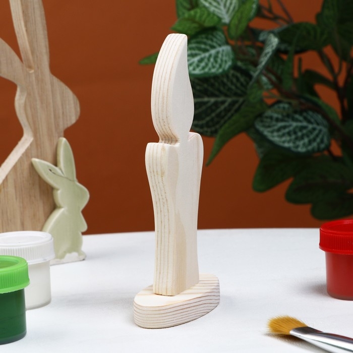 Заготовка для творчества Заготовка для творчества "Свеча", на подставке, 6,4 х 13,4 х 1,2 см, сосна