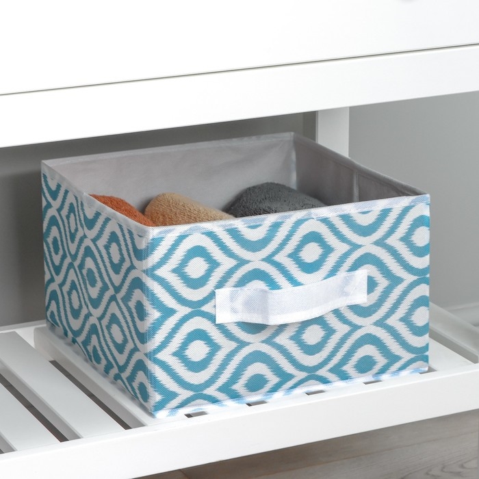 Короб для хранения Доляна «Лагуна», 29×29×18 см, цвет бирюзовый Короб для хранения Доляна «Лагуна», 29×29×18 см, цвет бирюзовый