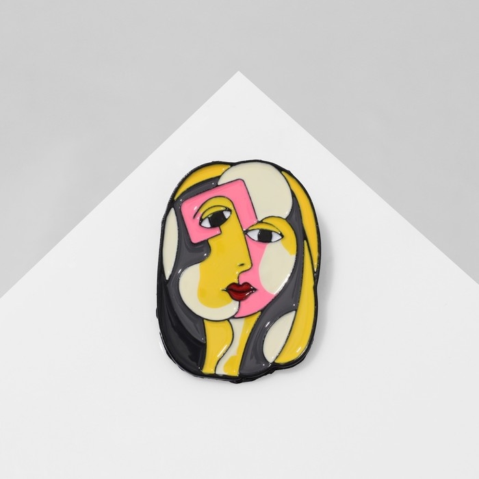 Брошь «Мозаика» ракурс, цветная в чёрном металле Брошь «Мозаика» ракурс, цветная в чёрном металле