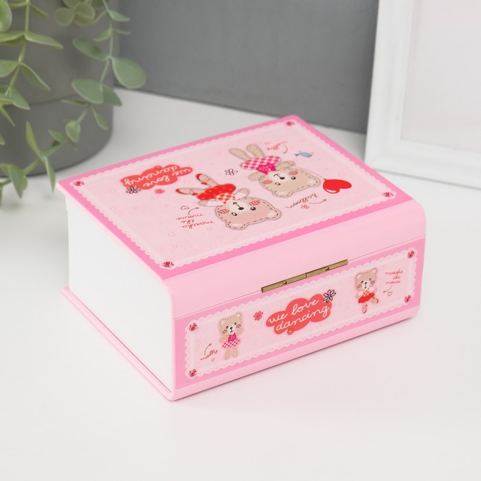 Шкатулка музыкальная механическая Шкатулка музыкальная механическая "Мишки с шариками" 15х12х7 см